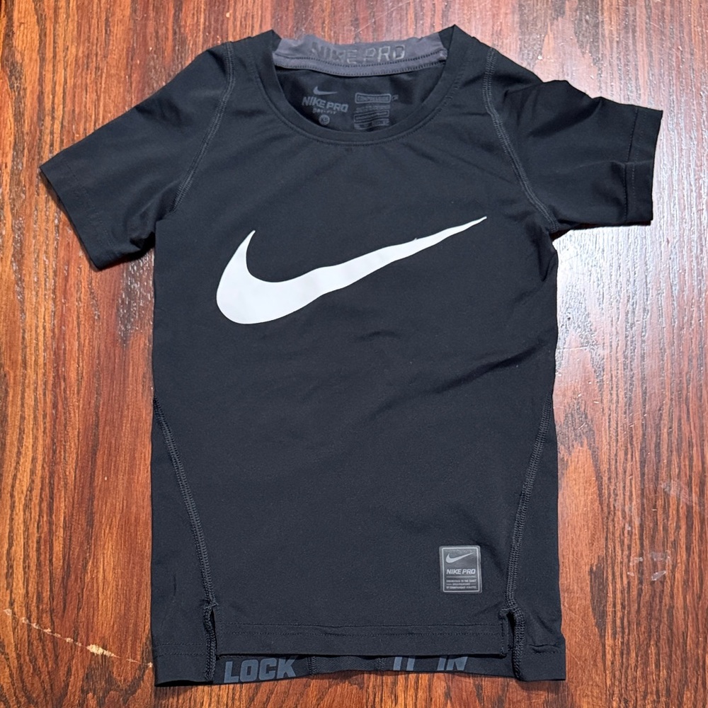 Nike Pro Black Tee with White Swoosh